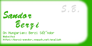 sandor berzi business card